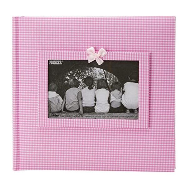 álbum de fotos con cubierta de tela de guinga con_1