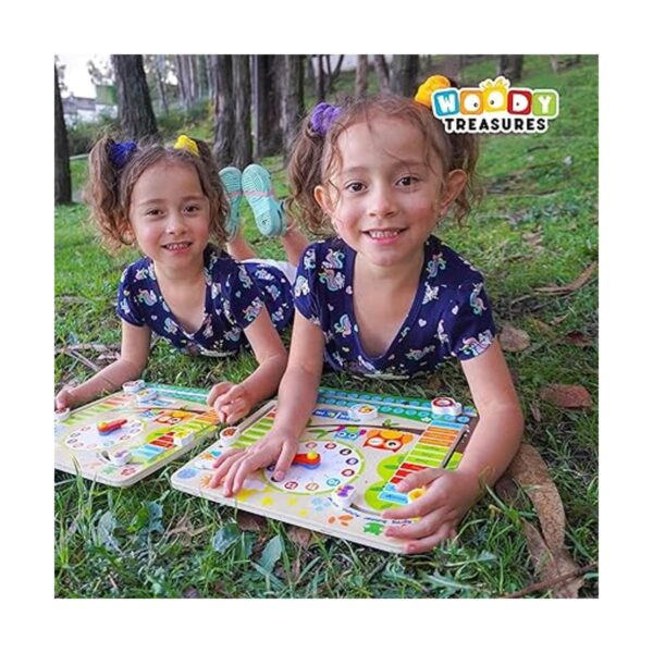 woody treasures Reloj Montessori de juguetes de madera_2