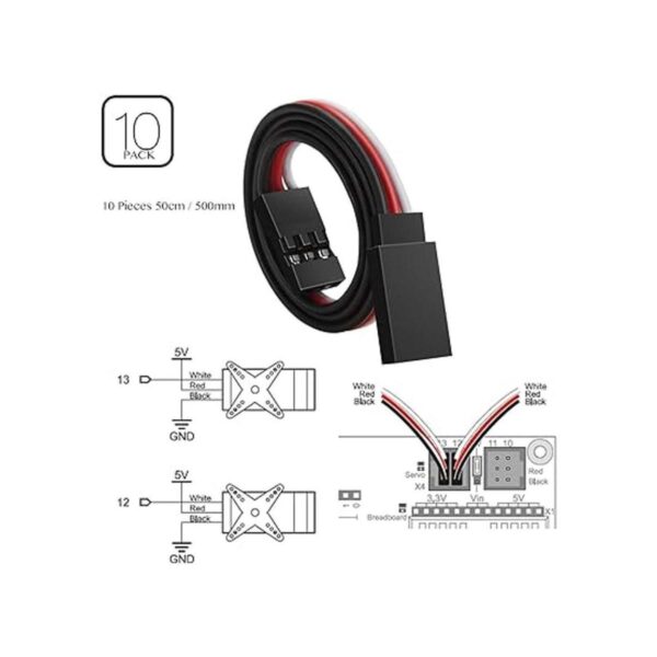vimvip 50 cm 500 mm macho a hembra Servo Extension Lead_4