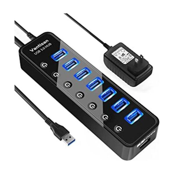 vantisan Hub USB 3.0 alimentado 7 puertos USB con un_1