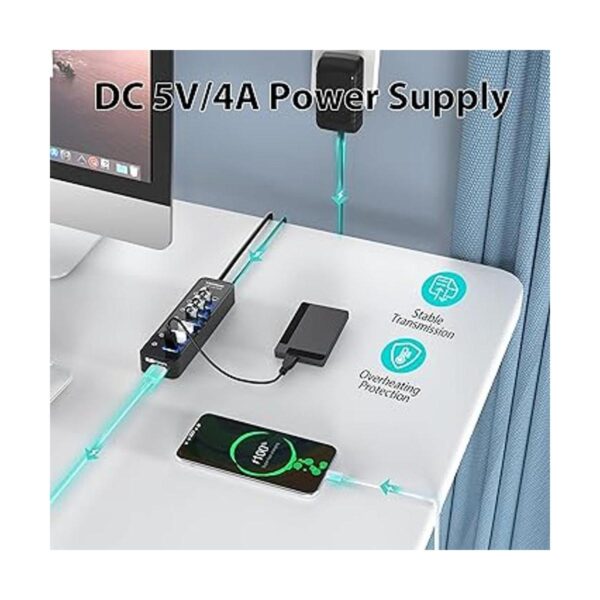 vantisan Hub USB 3.0 alimentado 7 puertos USB con un_2