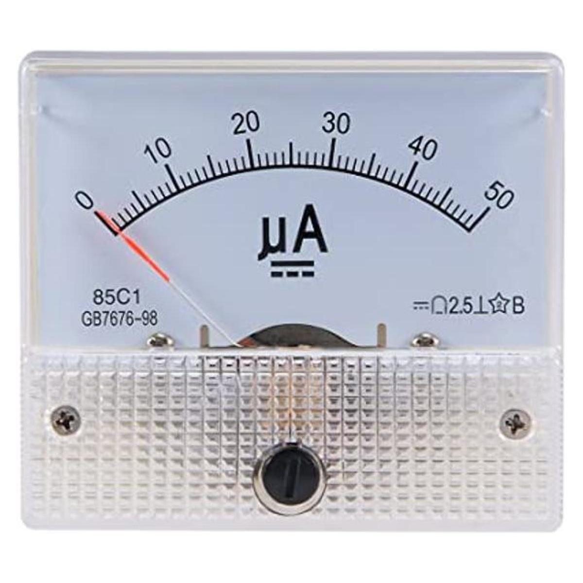 uxcell Medidor de panel de corriente analógica DC 050uA