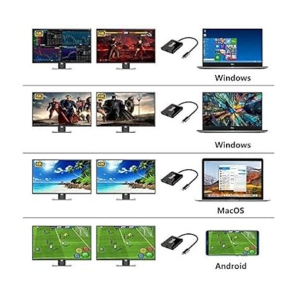 uptab adaptador USBC tipo C a 2ports HDMI 4 K Multi_5