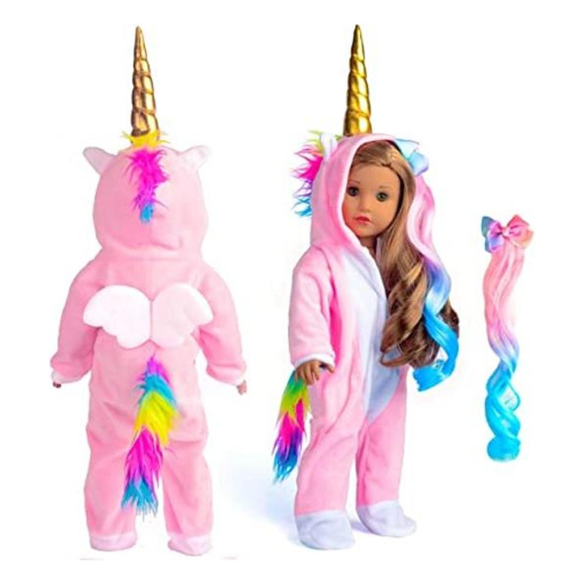 sweet dolly Ropa de muñeca disfraz de unicornio pijama