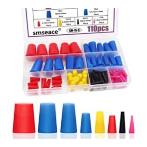 smseace 110 tapones de goma de silicona reutilizables de 8_1