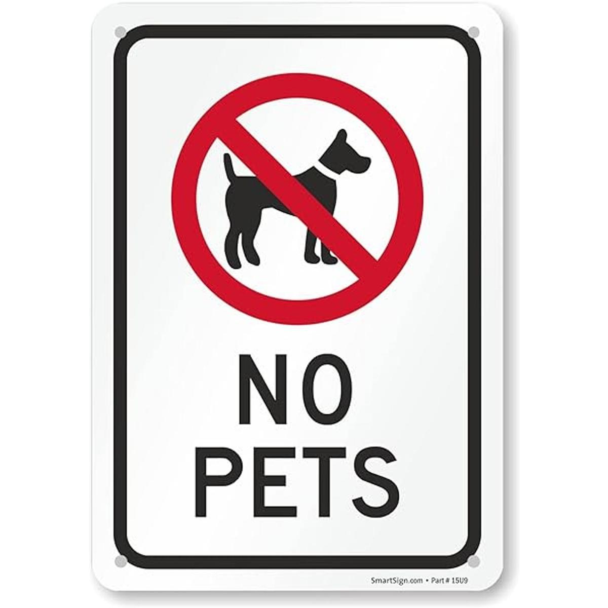 smartsign señal Legend No Pets de aluminio con gráfico