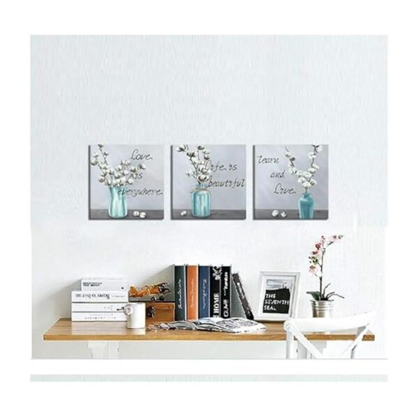 sechars Lienzo floral de 3 piezas para pared diseño de_4