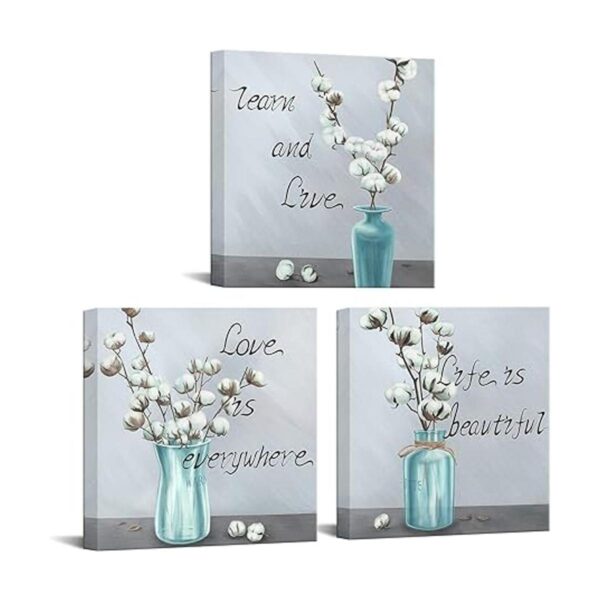 sechars Lienzo floral de 3 piezas para pared diseño de_1