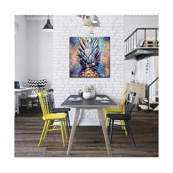 sechars Lienzo de piña para pared diseño de brillantina_3