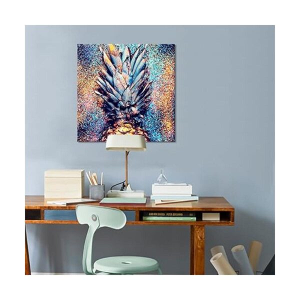 sechars Lienzo de piña para pared diseño de brillantina_2