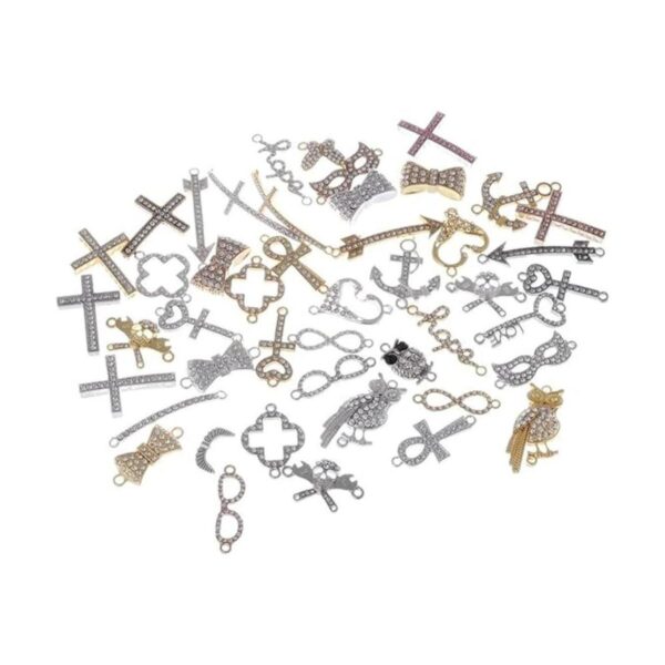 rubyca Mix metal Sideways vidrio Rhinestones pulsera