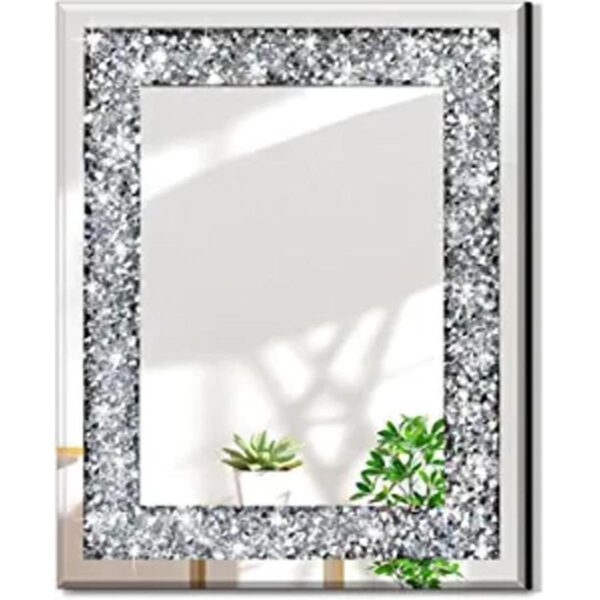 qmdecor Espejo de pared decorativo rectangular brillante