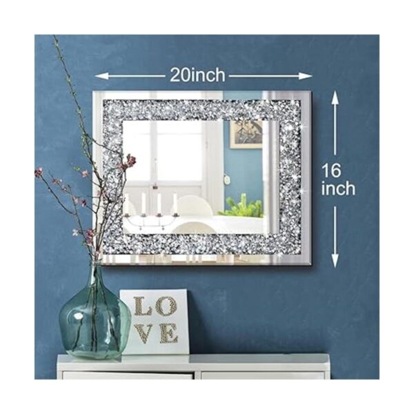 qmdecor Espejo de pared decorativo rectangular brillante