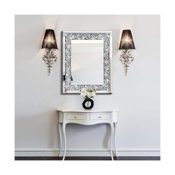 qmdecor Espejo de pared decorativo rectangular brillante