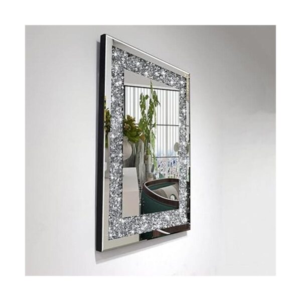 qmdecor Espejo de pared decorativo rectangular brillante