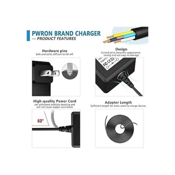 pwron 6.6 ft de largo 9 V 2 A AC a DC Power Adapter_3