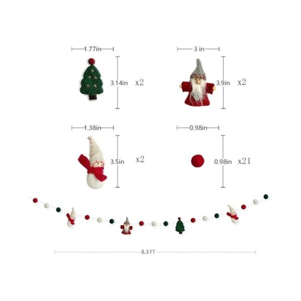 pinkblume Guirnalda de Navidad de fieltro de lana muñeco_6