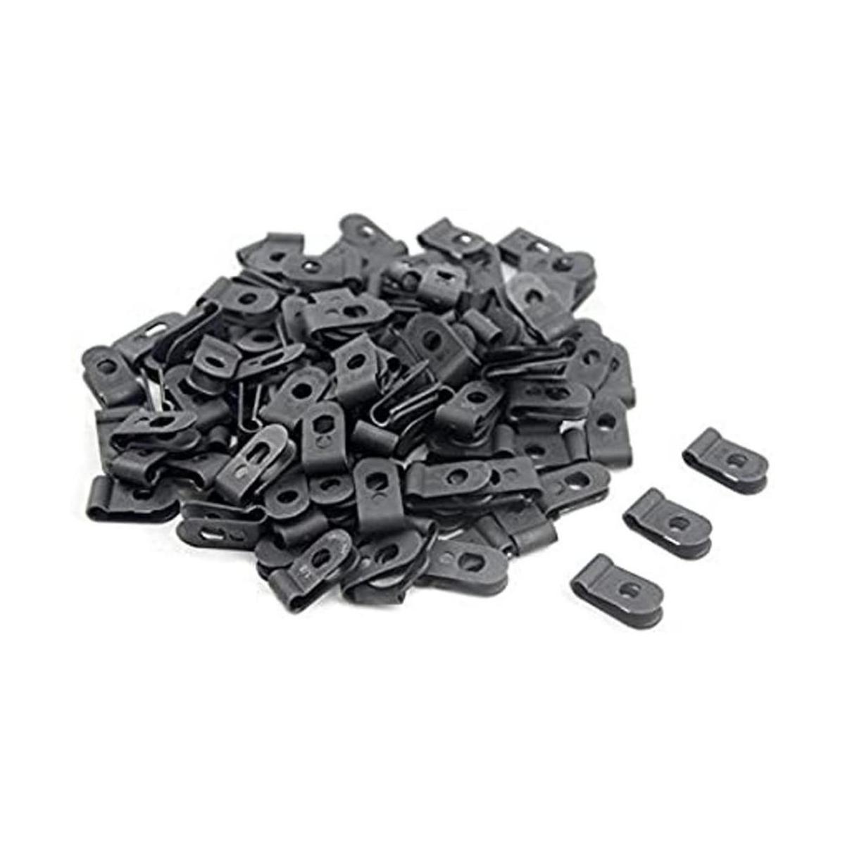 pcs Black Nylon Tornillo Alambre Clips RType Clip