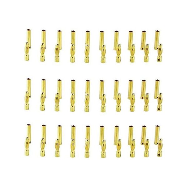 oliyin 30 pares 4 mm Bañado en Oro Macho y Hembra Bala