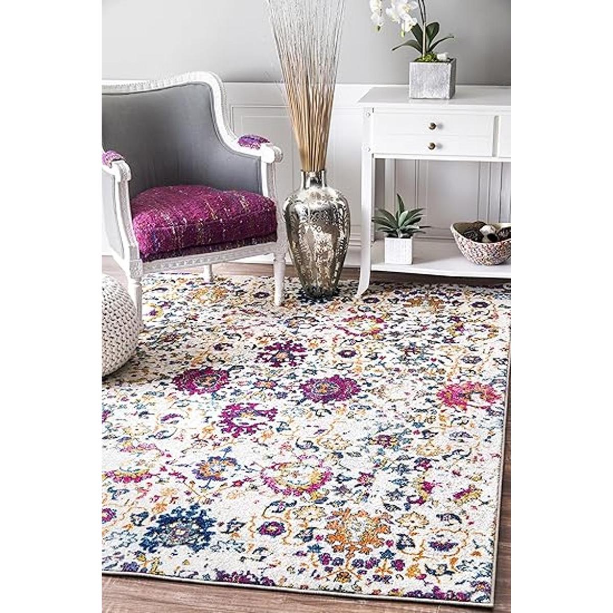 nuLOOM Alfombra floral de damasco y romero 3 x 5 pies