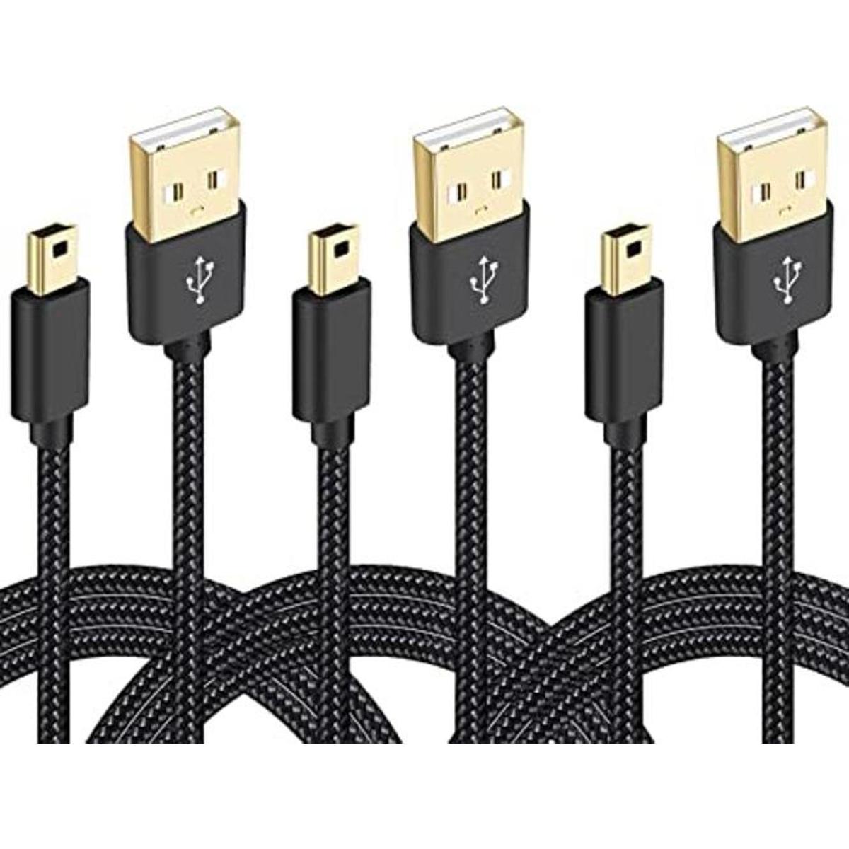 mini USB trenzado paquete de 3 pies SCOVEE USB 2.0 tipo A