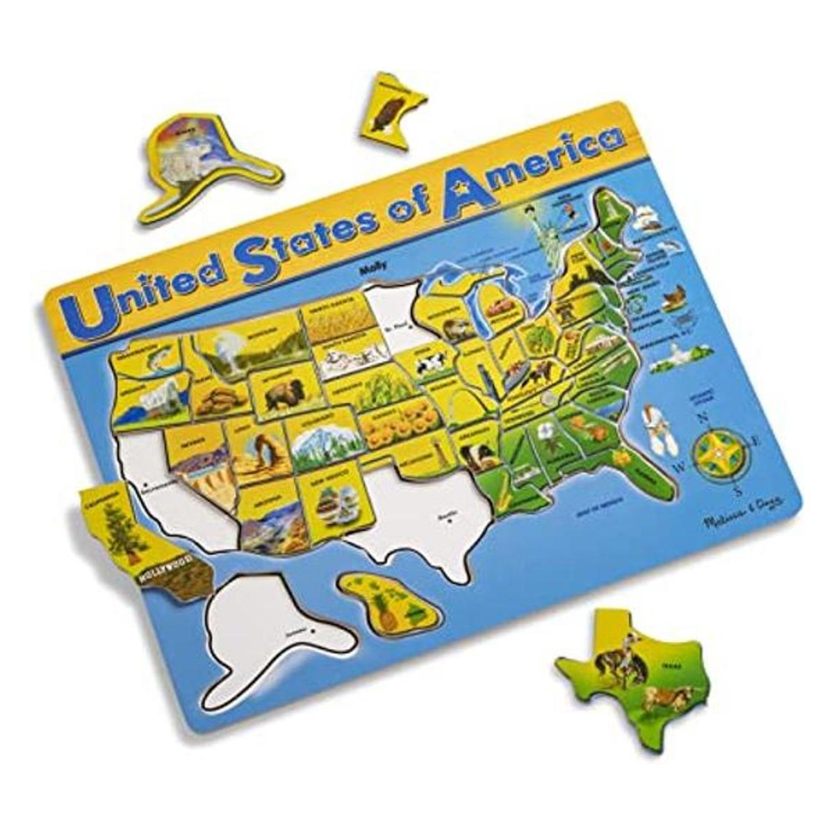 melissa doug USA mapa rompecabezas de madera Versión