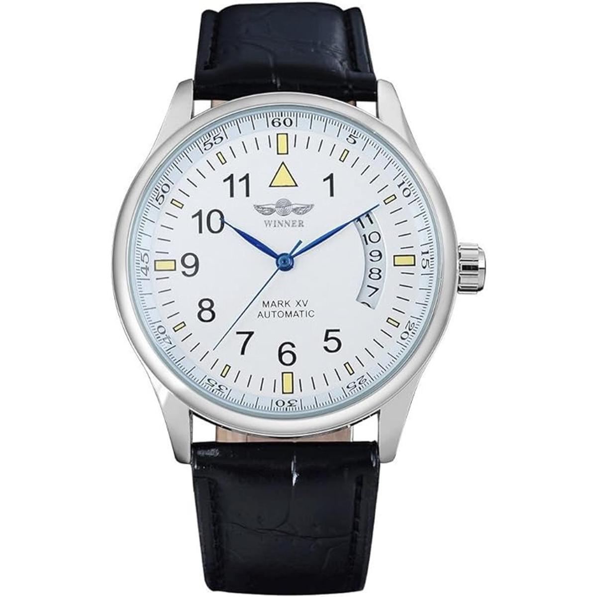 mastop Day Fecha piel Negro Automático Self Winding de