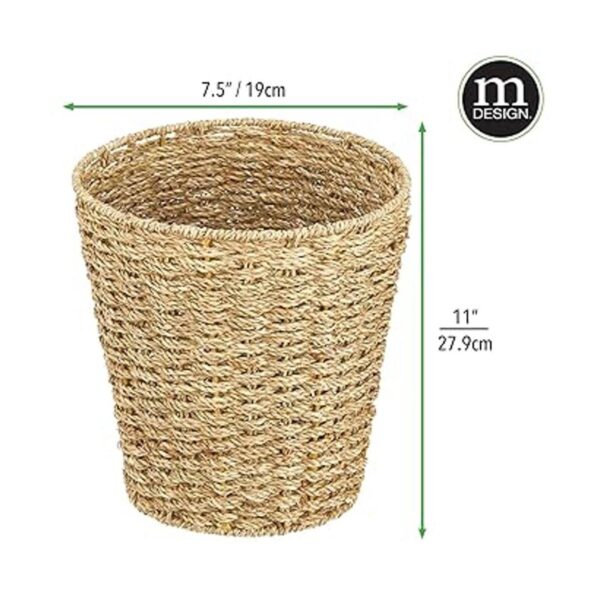 mDesign Seagrass Cubo de basura de doble tejido bohemio_3