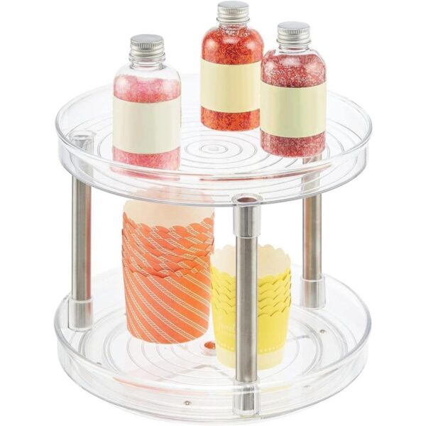 mDesign Lazy Susan Contenedor de almacenamiento de_1
