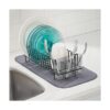 mDesign Estante de secado de platos compacto de acero con