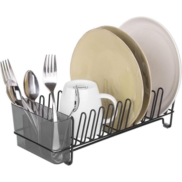 mDesign Estante de secado de platos compacto de acero con