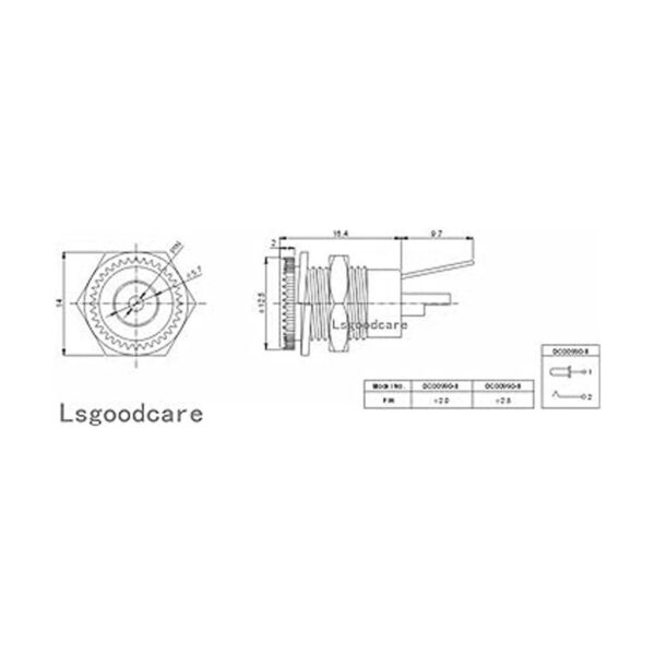 lsgoodcare 10 Pack 5 A 55 x 25 mm DC Power Jack Socket_3