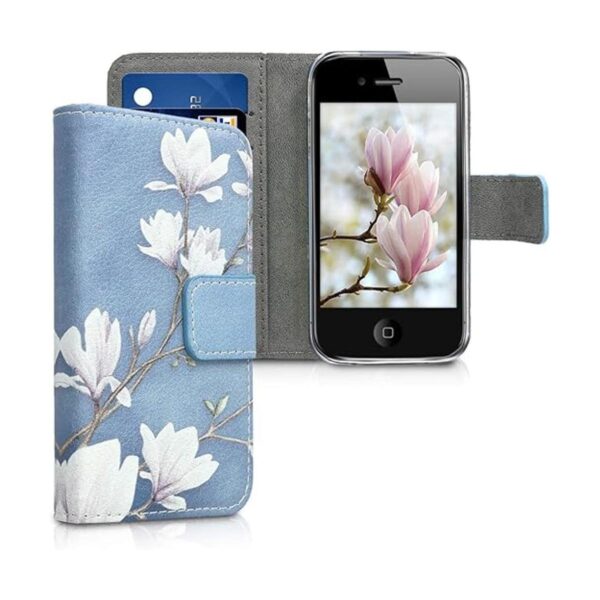 kwmobile Funda con tapa para iPhone 4 y 4S diseño de_1