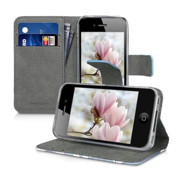 kwmobile Funda con tapa para iPhone 4 y 4S diseño de_4