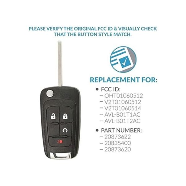 keyless2go Repuesto de Mando a Distancia sin llave 4 Botón_4