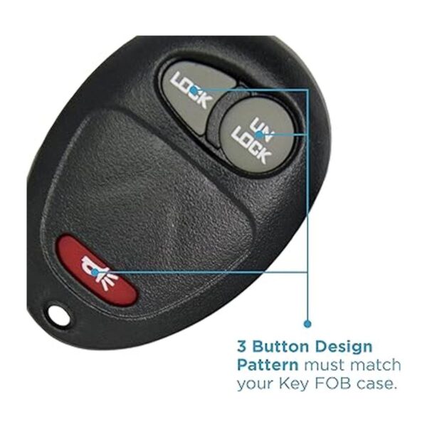 keyless2go New botón de reemplazo Shell Caso y 3 Pad para_2