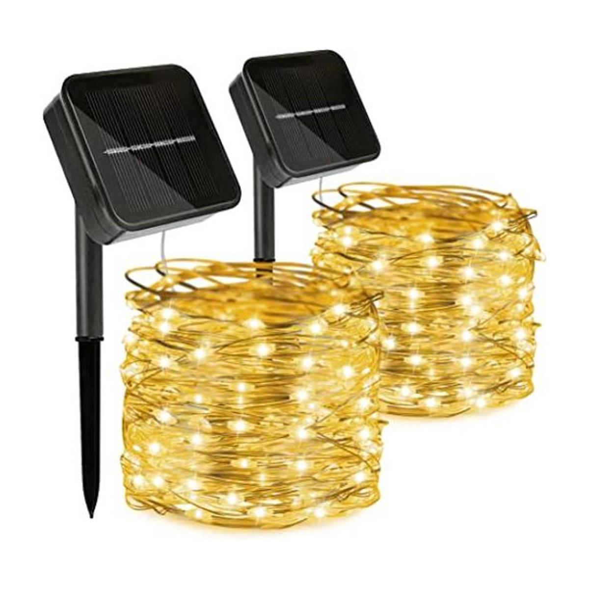 kemooie Paquete de 2 luces solares 100 luces LED de 33