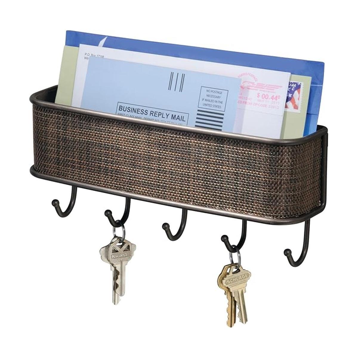 iDesign Twillo Soporte para correo y llaves organizador