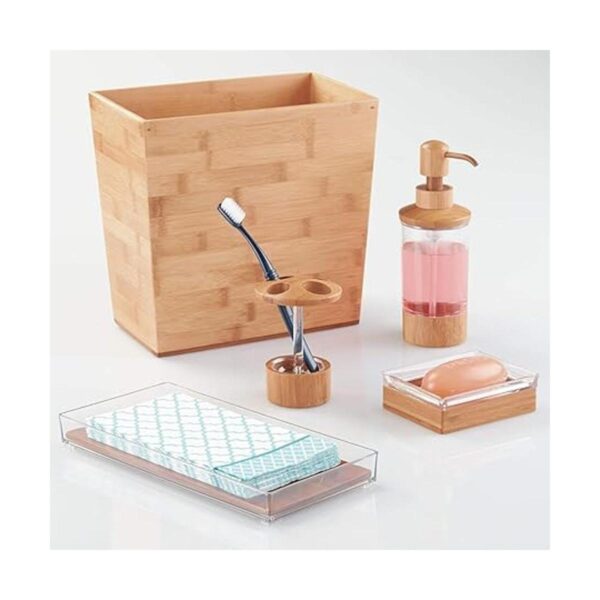 iDesign Cesta rectangular de bambú para residuos_5