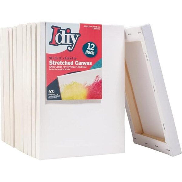 iDIY Tabla de lienzo de 4.7 x 6.7 in color blanco_1