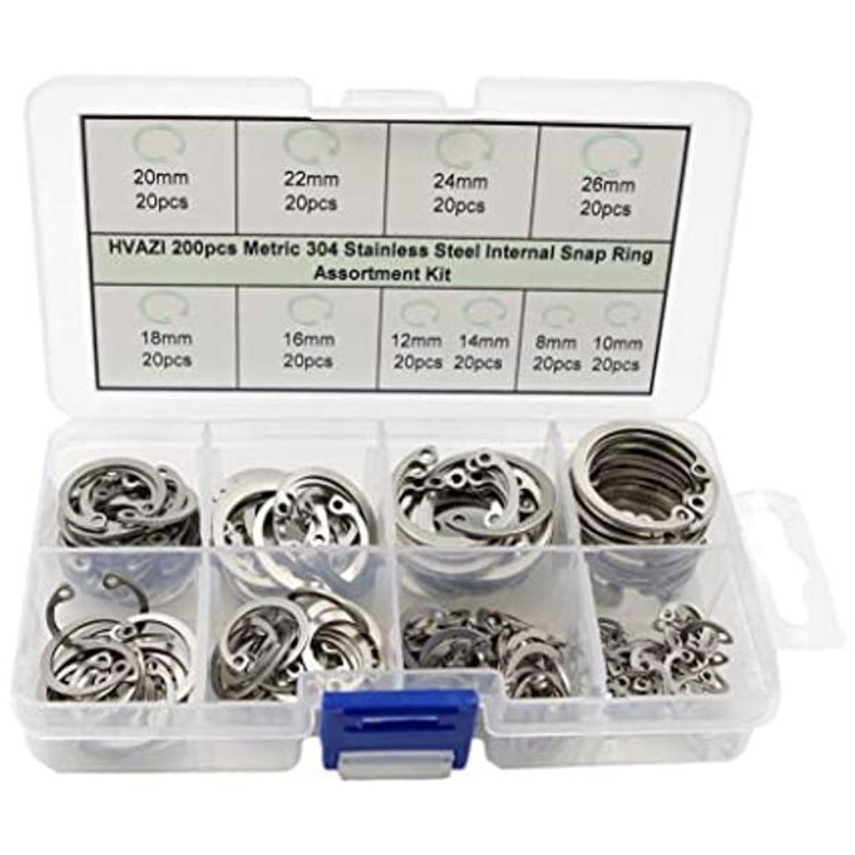 hvazi 200pcs Métricas 304 acero inoxidable Interna Snap