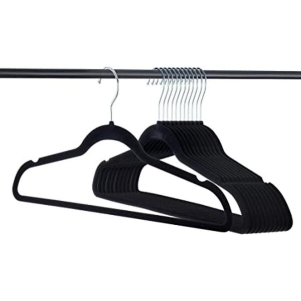 homeit 50 Pack Perchas Perchas de Terciopelo Negro Ropa_1