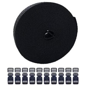 hewnda 1 12 inches Amplia 10 yards Negro Nylon Heavy