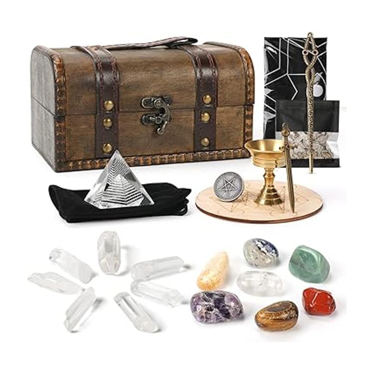 hexerhan Juego de cristales y piedras curativas kit de