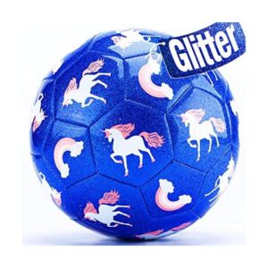 hahaland Soccer Ball Size 3 Soccer Ball Glitter Unicorn_1