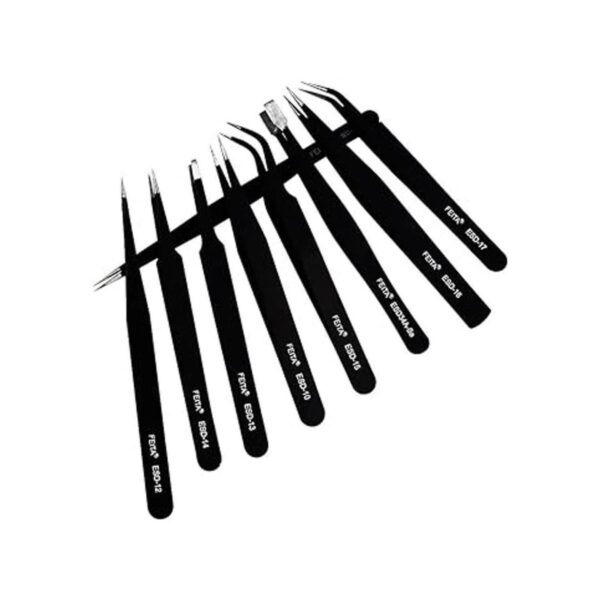 feita 7pcs ESD SAFE antiestática Pinzas de acero