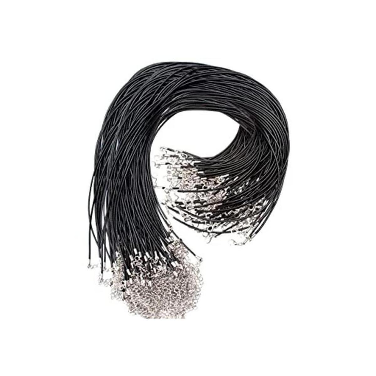 exacoo 100 pcs 20 mm. de collar cordón negro con cierre