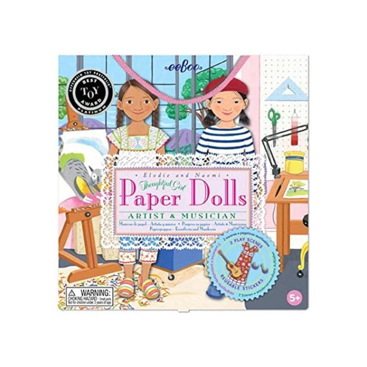 eeBoo Juego de muñecas de papel reutilizable para músicos
