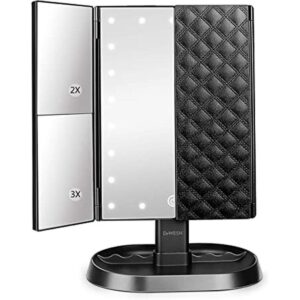 deweisn Espejo de maquillaje de tocador iluminado triple_1