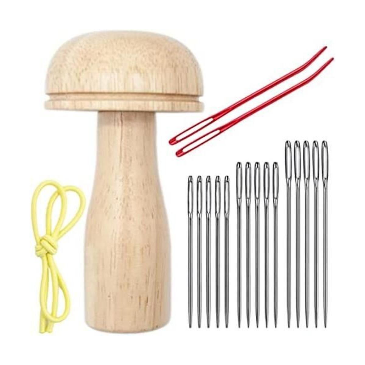 de costura de huevo de madera reción de
